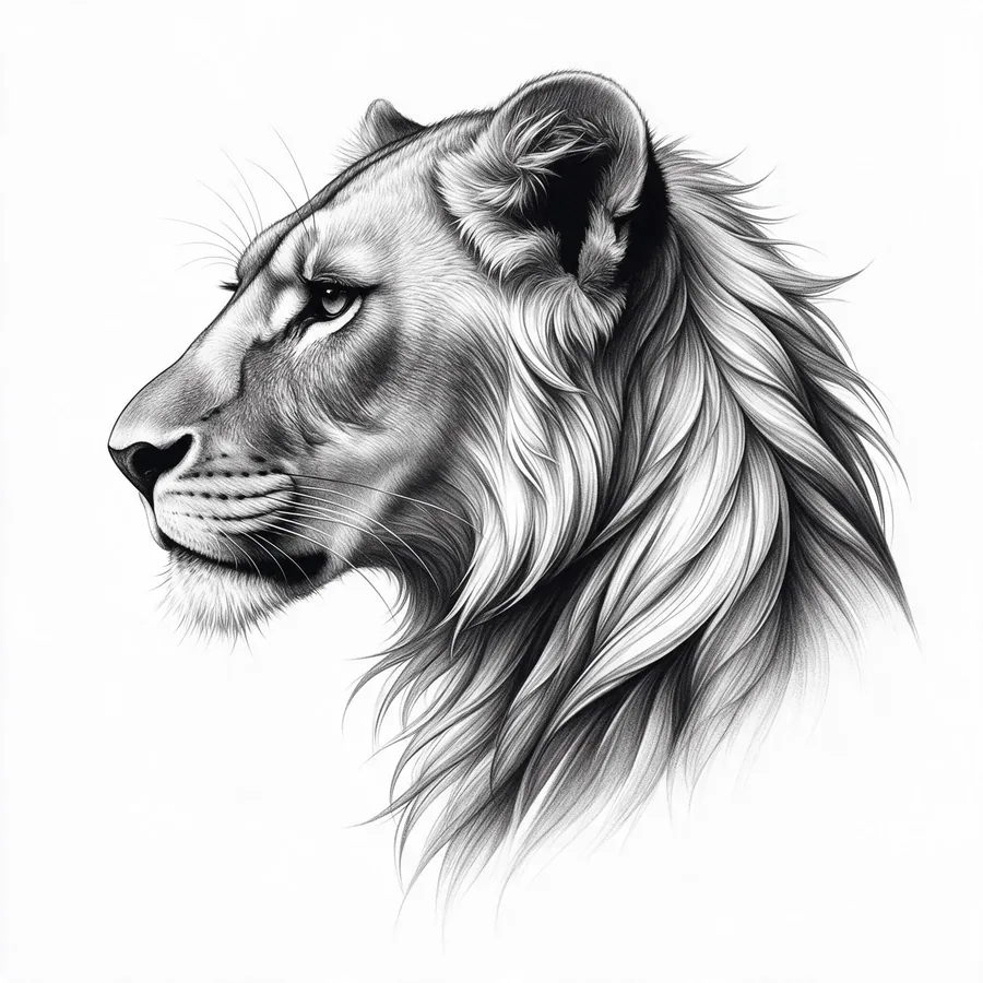 Tatuaje de león en la pierna para mujer