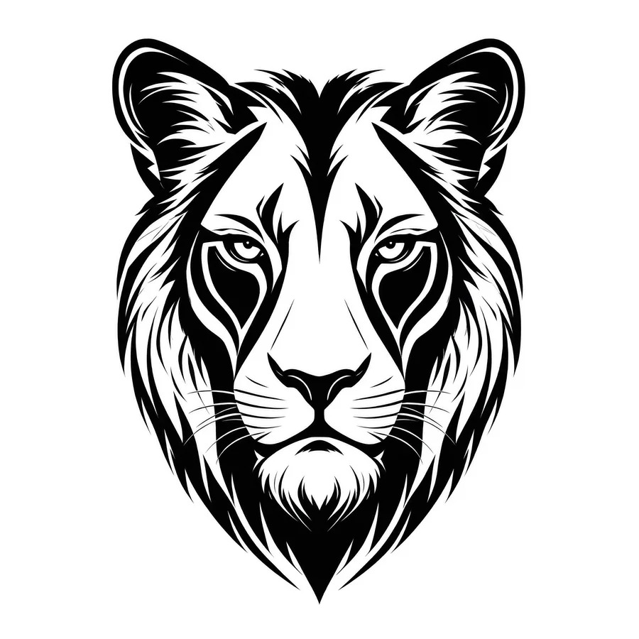Diseño original: leona, estilo Blackwork
