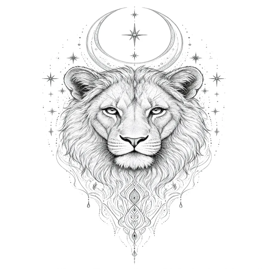 Diseño original: leona, estilo Ornamental